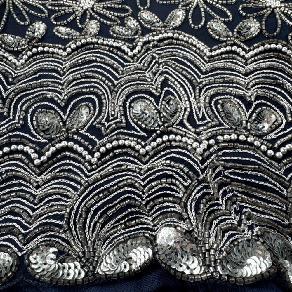 Adrianna Papell Silk Sequin Beaded Top Shirt Womens 8 Evening Cocktail $148 NEW - Picture 11 of 14